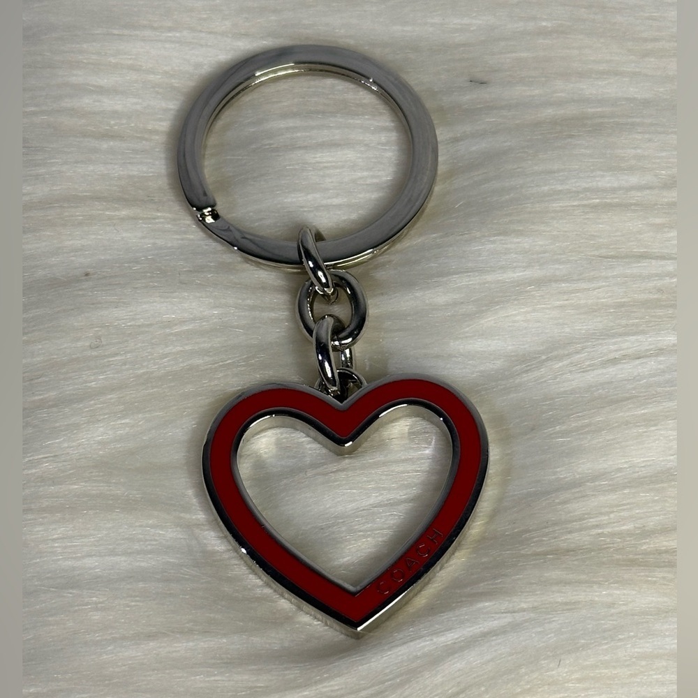 COACH heart keychain